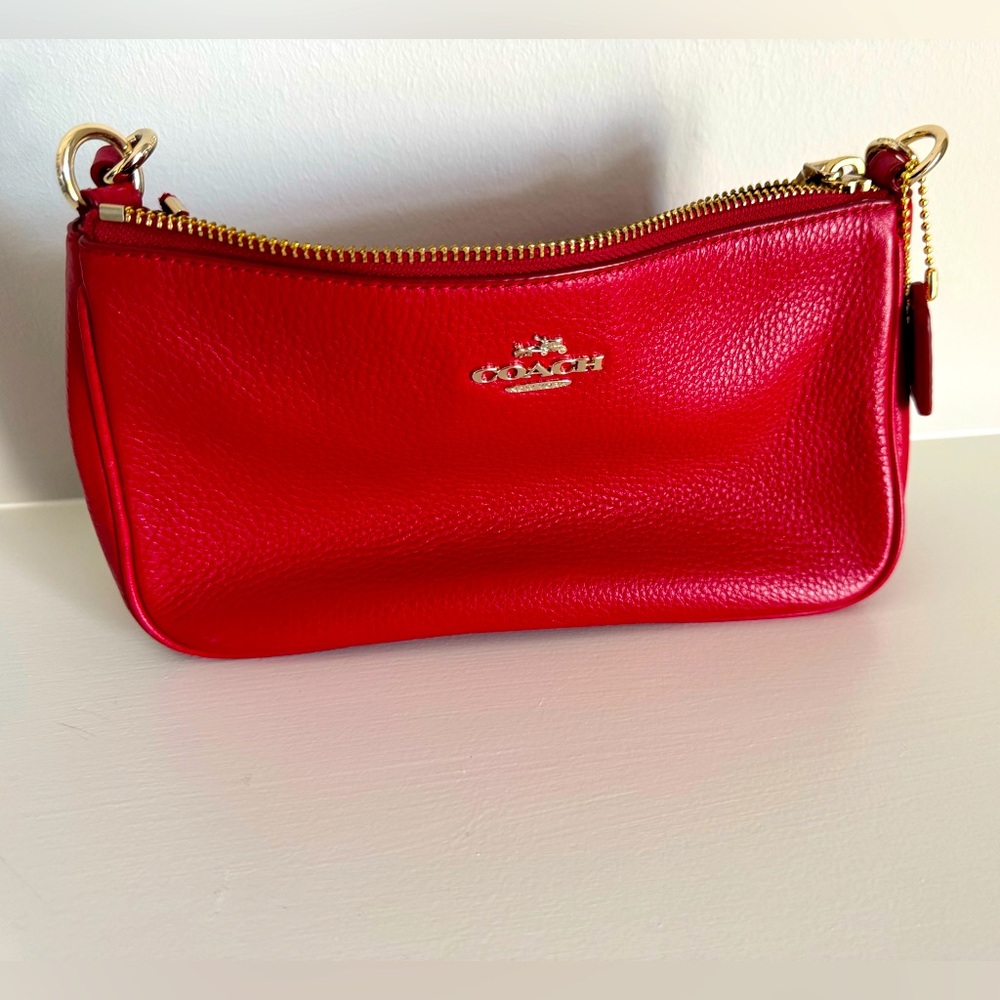 Coach Vibrant Red Leather Wristlet